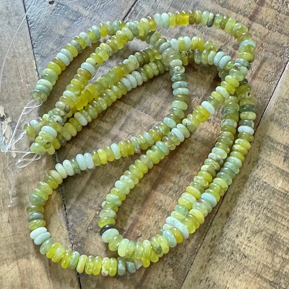 Xiuyan Jade Rondelle Bead Strand - 6x2mm - Picture 1 of 2